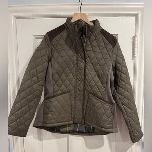 Barbour Quilted Utility Jacket - Olive and Brown
